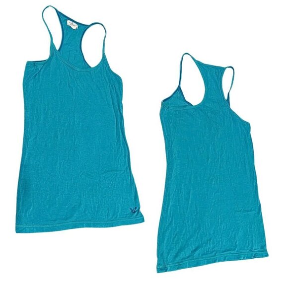 Vintage Y2K AMERICAN EAGLE Cerulean Blue Racerback Tank top Size S - Picture 1 of 3